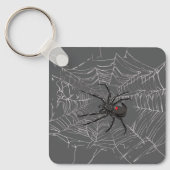 Schwarze Witwe Spiderweb Zeichnend Kunst Schlüsselanhänger (Vorderseite)