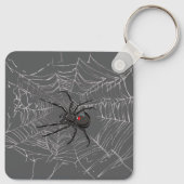 Schwarze Witwe Spiderweb Zeichnend Kunst Schlüsselanhänger (Rückseite)
