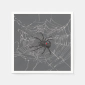 Schwarze Witwe Spiderweb Zeichnend Kunst Serviette (Vorderseite)
