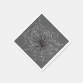 Schwarze Witwe Spiderweb Zeichnend Kunst Serviette (Ecke)