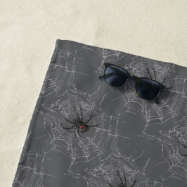 Schwarze Witwe Spiderweb Zeichnend Kunst Strandtuch