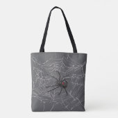 Schwarze Witwe Spiderweb Zeichnend Kunst Tasche (Rückseite)