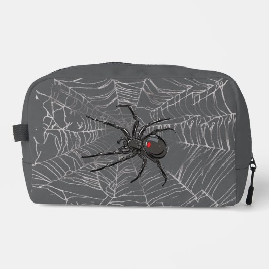 Schwarze Witwe Spiderweb Zeichnend Kunst Waschbeutel (Vorderseite)