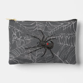 Schwarze Witwe Spiderweb Zeichnend Kunst Zubehörtasche (Vorderseite)