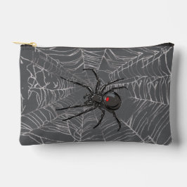 Schwarze Witwe Spiderweb Zeichnend Kunst Zubehörtasche