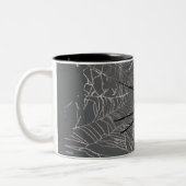 Schwarze Witwe Spiderweb Zeichnend Kunst Zweifarbige Tasse (Links)