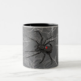 Schwarze Witwe Spiderweb Zeichnend Kunst Zweifarbige Tasse