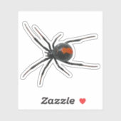 Schwarze Witwe-Spinne Aufkleber (Blatt)