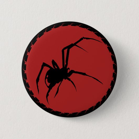 Schwarze Witwe-Spinne Button (Vorderseite)