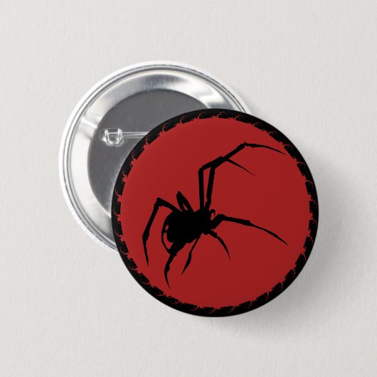 Schwarze Witwe-Spinne Button (Vorne & Hinten)