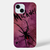 Schwarze Witwe-Spinne Gothic Halloween-Monogramm Case-Mate iPhone Hülle (Rückseite)