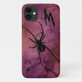 Schwarze Witwe-Spinne Gothic Halloween-Monogramm Case-Mate iPhone Hülle (Rückseite)
