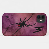 Schwarze Witwe-Spinne Gothic Halloween-Monogramm Case-Mate iPhone Hülle (Rückseite (Horizontal))