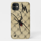 Schwarze Witwe-Spinne Gothic Halloween-Monogramm Case-Mate iPhone Hülle (Rückseite)