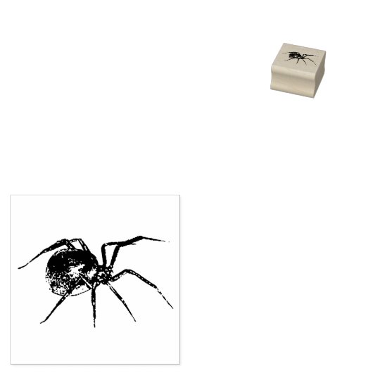 Schwarze Witwe-Spinne Gummistempel (Stempel)