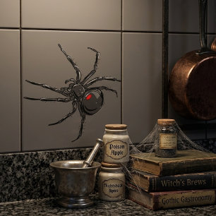 Schwarze Witwe Spinne Originalzeichnung Kunst Fliese