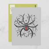 Schwarze Witwe-Spinne Postkarte (Vorne/Hinten)