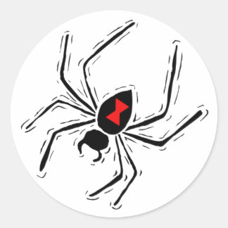 Schwarze Witwe-Spinne Runder Aufkleber