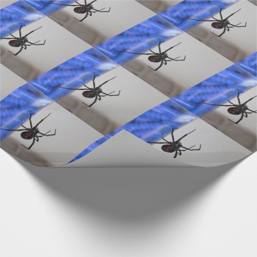 Schwarze Witwen-Spinne Geschenkpapier (Ecke)