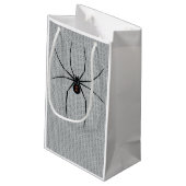 Schwarze Witwen-Spinnen-Geschenk-Tasche Kleine Geschenktüte (Rückseite Schrägansicht)