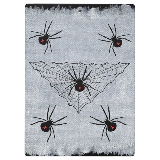 Schwarze Witwen-Spinnen-Netz Halloween gotisch Klemmbrett (Rückseite)