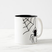 Schwarze Witwen-Spinnen-Tasse Zweifarbige Tasse (VorderseiteRechts)