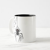 Schwarze Witwen-Spinnen-Tasse Zweifarbige Tasse (Vorderseite Links)