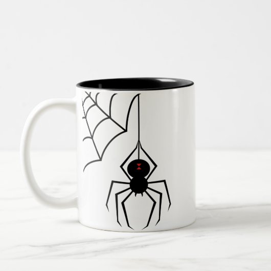 Schwarze Witwen-Spinnen-Tasse Zweifarbige Tasse (Links)