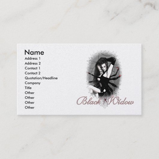 Schwarze Witwen-Visitenkarten Visitenkarte (Vorderseite)