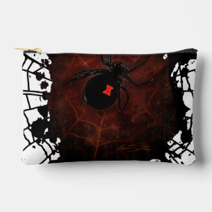 Schwarze Witwenspinne Farbe Spritzer Netz Gothic D Zubehörtasche