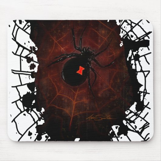 Schwarze Witwenspinne Gothic Farbe Spritzflecken N Mousepad (Vorne)