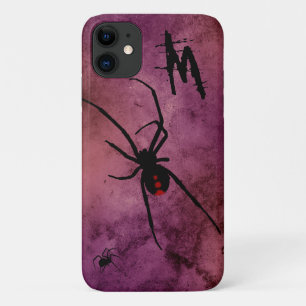 Schwarze Witwenspinne Gothic Halloween Monogramm Case-Mate iPhone Hülle