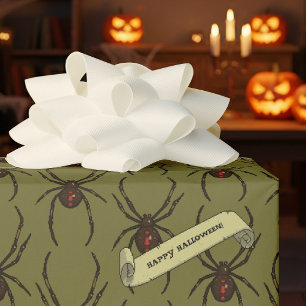 Schwarze Witwenspinne Halloween Pixel Art Muster Geschenkpapier