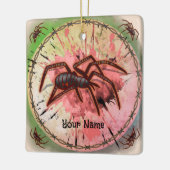 Schwarze Witwenspinne Keramikornament (Links)