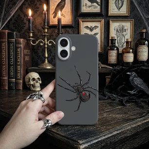 Schwarze Witwenspinne Originalzeichnung Kunst iPhone 16 Hülle