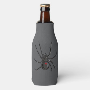 Schwarze Witwenspinne Originalzeichnung Kunst  Flaschenkühler