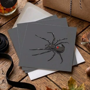Schwarze Witwenspinne Originalzeichnung Kunst Karte