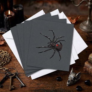 Schwarze Witwenspinne Originalzeichnung Kunst Karte