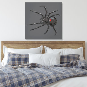 Schwarze Witwenspinne Originalzeichnung Kunst Leinwanddruck