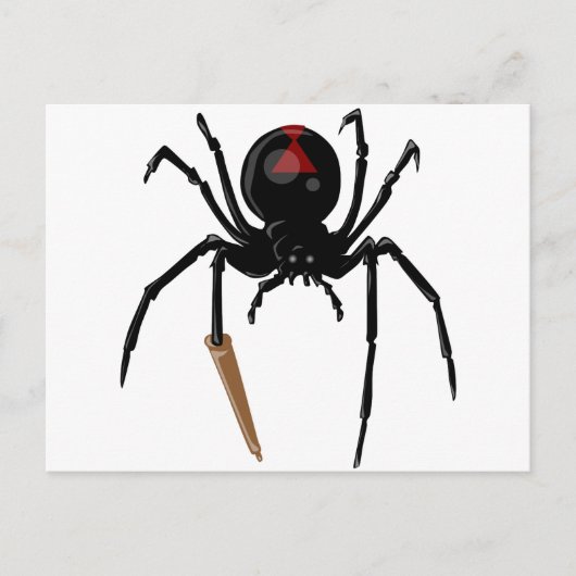 Schwarze Witwenspinne Postkarte (Vorderseite)
