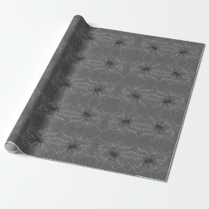 Schwarze Witwenspinne und Spinnennetz-Zeichnung Ku Geschenkpapier