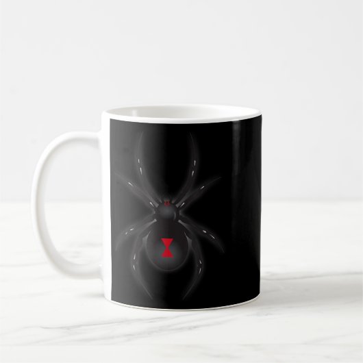 Schwarze Witwenspinnen-Shirt Kaffeetasse (Links)