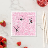 Schwarze Witwenspinnennetz Rosa Serviette (Beispiel)