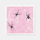 Schwarze Witwenspinnennetz Rosa Serviette (Vorderseite)