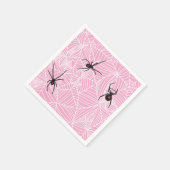 Schwarze Witwenspinnennetz Rosa Serviette (Ecke)