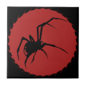 Schwarze Witzspinne Fliese (Vorderseite)