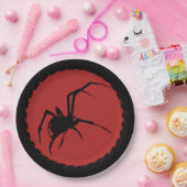 Schwarze Witzspinne Pappteller (Party)