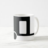 schwarze Wohnwagenikone Kaffeetasse (VorderseiteRechts)