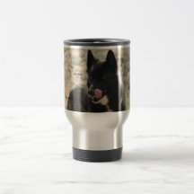 Schwarze Wolf-Reise/Pendler-Tasse