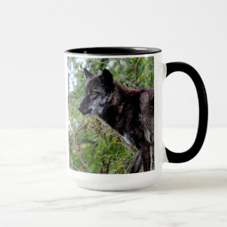 Schwarze Wolf-Tasse Tasse